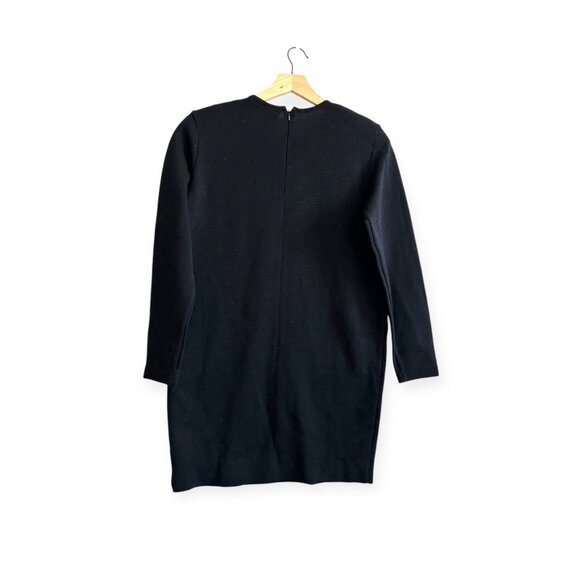 Andrea Jovine Vintage Wool Knit Shift Dress Black P /XS Hong Kong 1980s - Picture 2 of 11